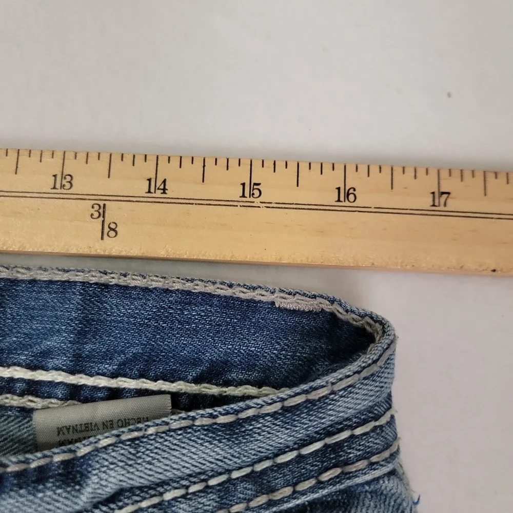 BKE Tyler Straight Leg Jeans Men's 34S Light Wash Thick Stitch Denim